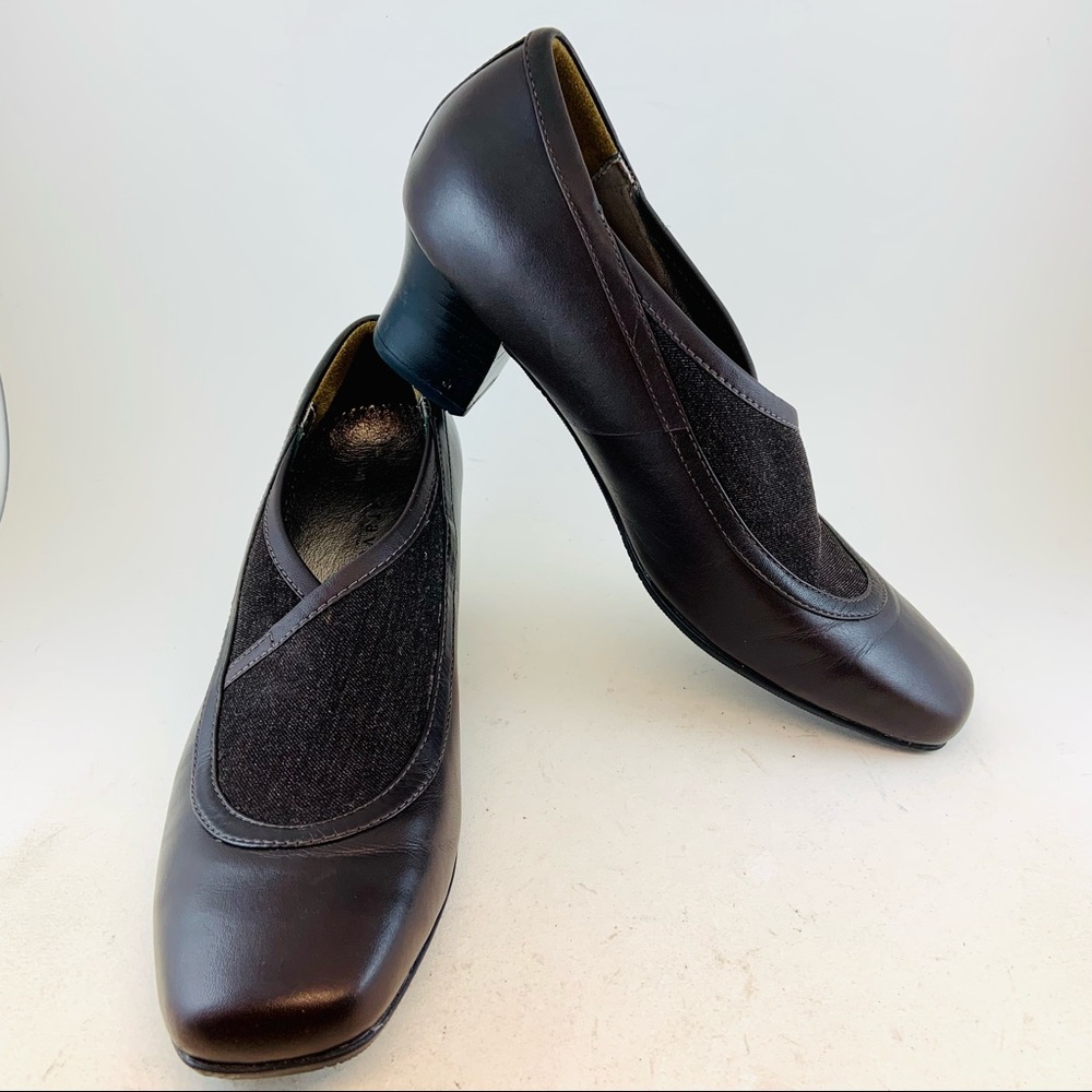 Aravon Rockport Brown Florence Overlap Office Work Professional Pumps, size 8 B
